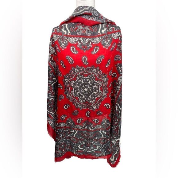 A. Norma Della Legge Paisley Large Square Scarf - Picture 3 of 4